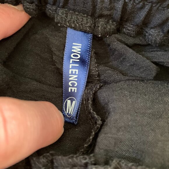 Iwollence Women's Black Wide Leg Silky Work Pant - Size Medium - Picture 4 of 6